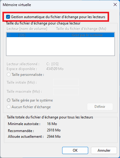 desactivar la memoria virtual automática de windows