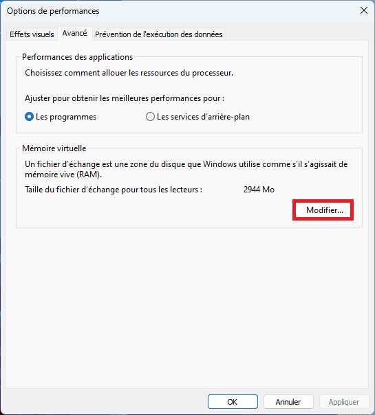 modificar la cantidad de memoria virtual de windows