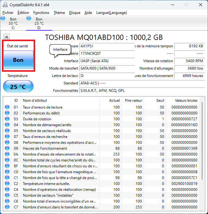 CrystalDiskInfo para probar tu disco duro