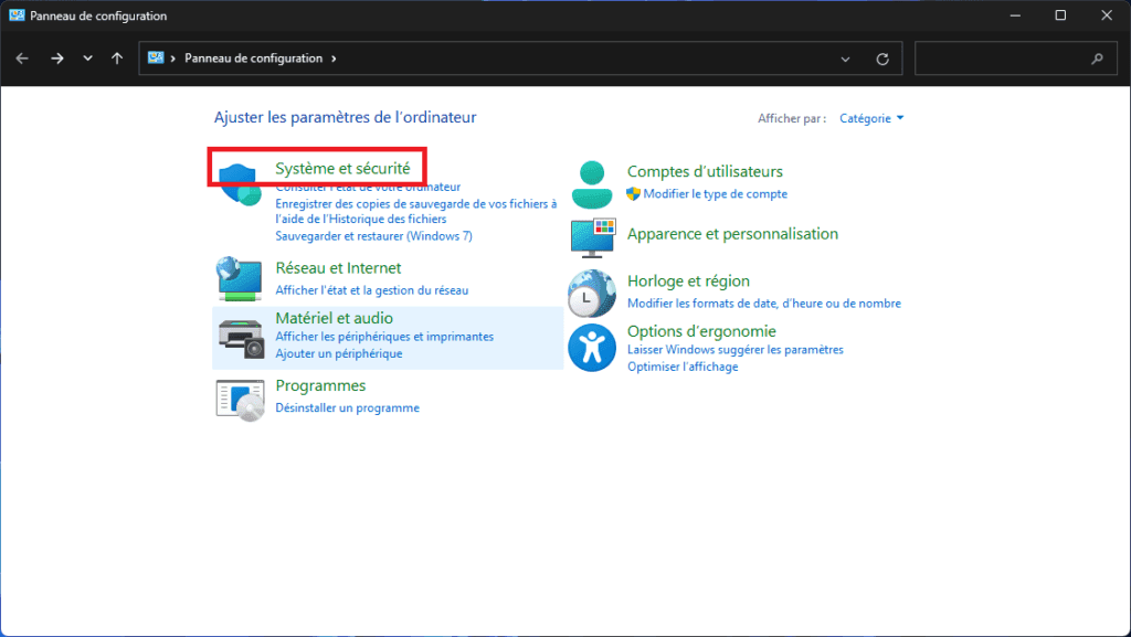 sistema y panel de control de seguridad