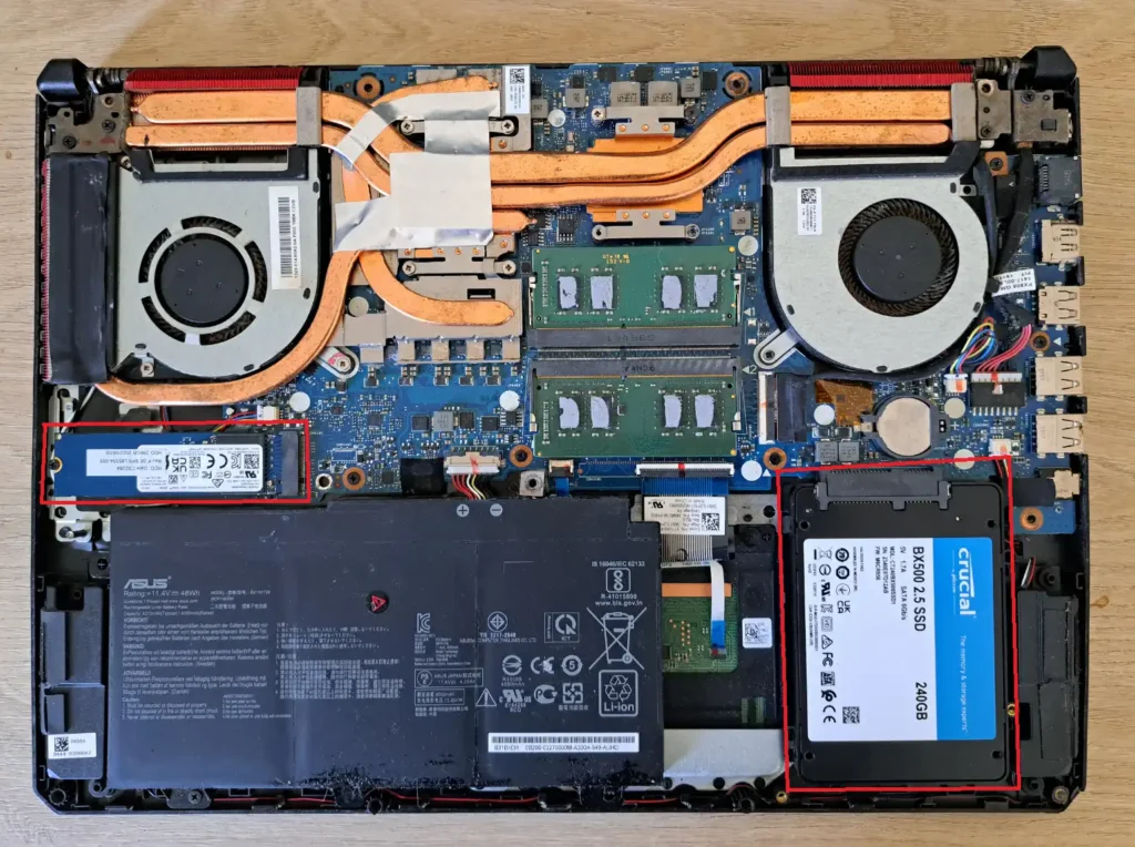 Localizar disco duro de portátil SSD NVMe M.2 o SSD SATA o HDD