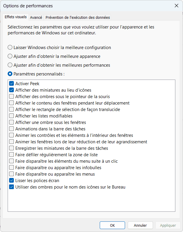 Desactivación de efectos visuales innecesarios en un PC con Windows