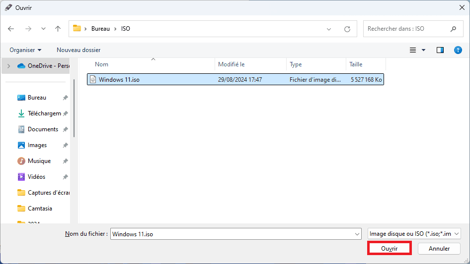 selection ISO Windows 11