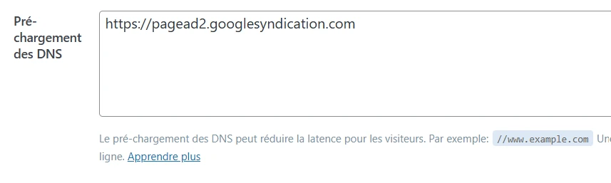 Pré-chargement DNS Accélérez le chargement des ressources externes