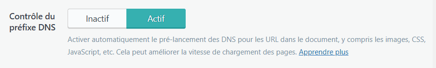 Activer le contrôle du préfixe DNS