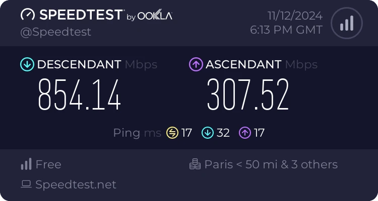 Prueba en Ethernet (Fibra 1 Gbps)