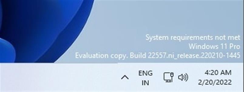 Microsoft añade una marca de agua en el escritorio de los PC no compatibles con Windows 11