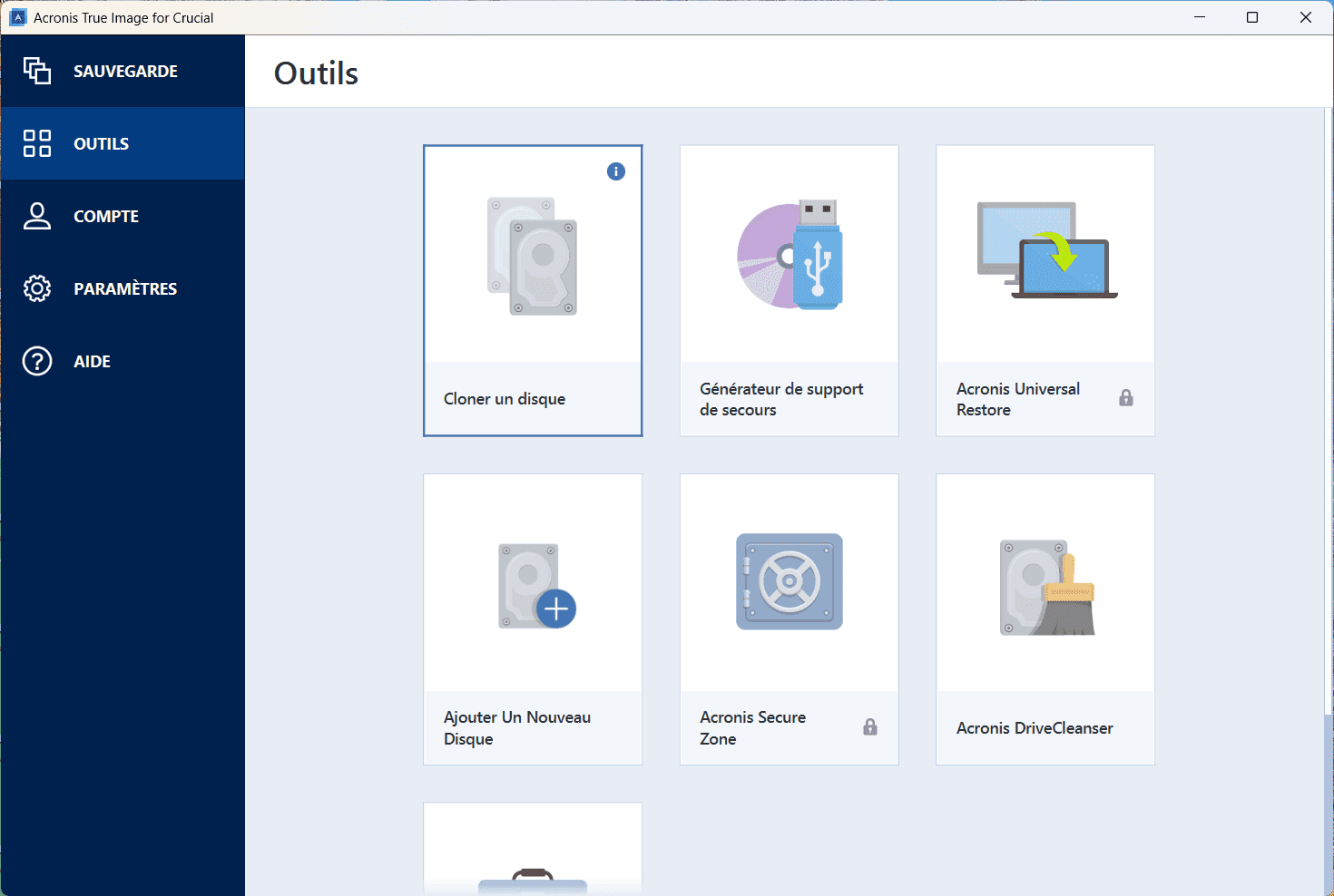 clonar un disco con Acronis True Image para Crucial
