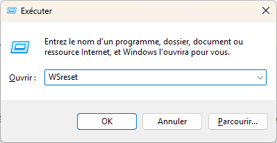 Restablecer la caché de Microsoft Store con WSreset