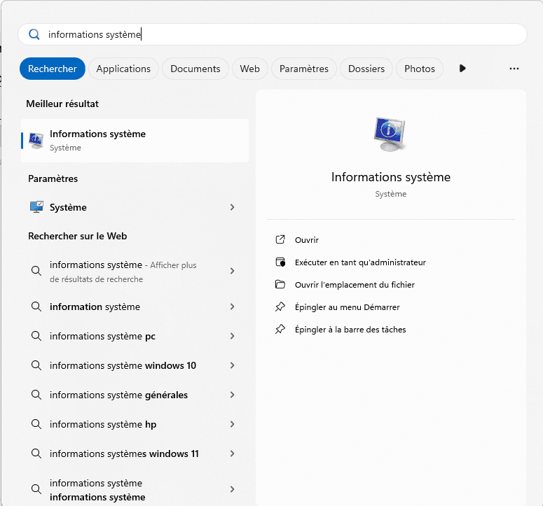 windows 11 búsqueda de información del sistema