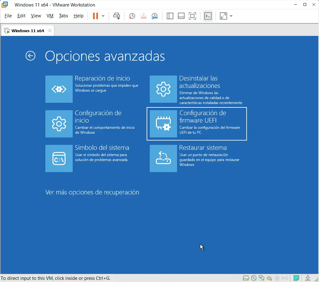 Cambiar la configuración del firmware UEFI para acceder a la BIOS