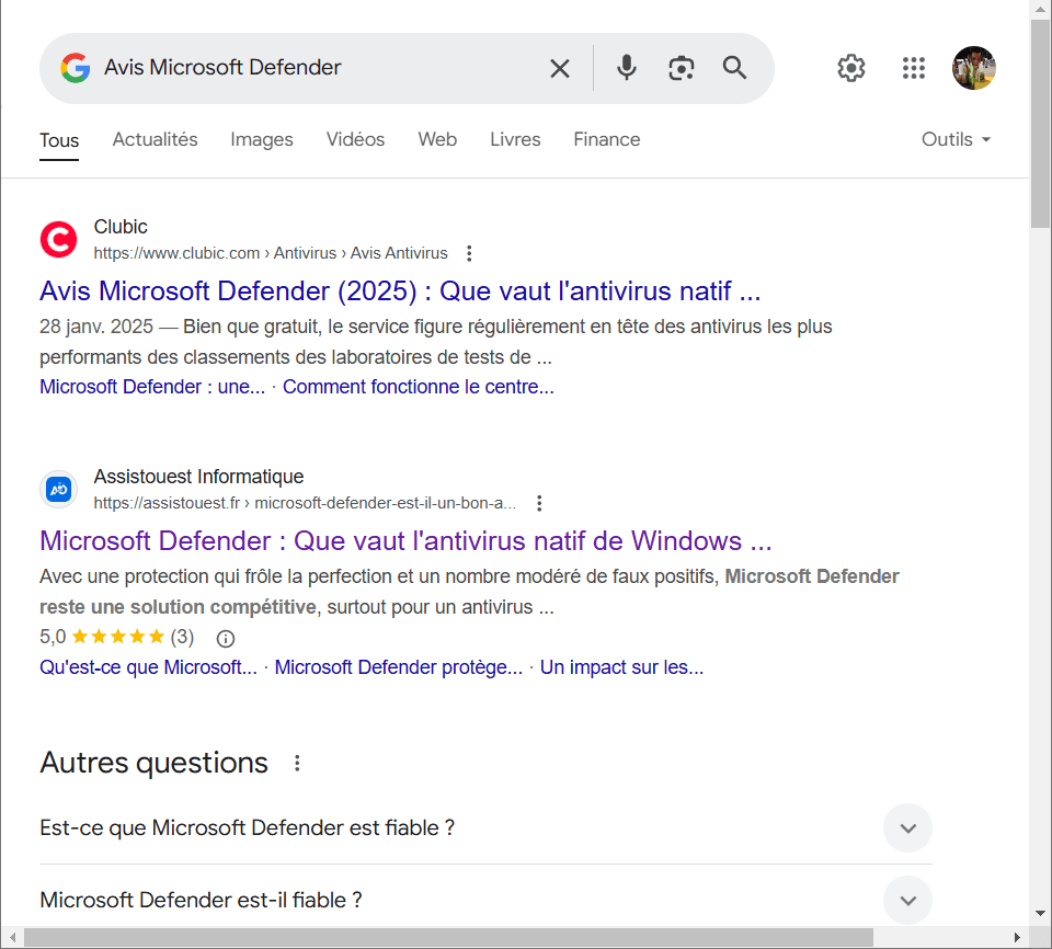 serp windows defender assistouest informatique