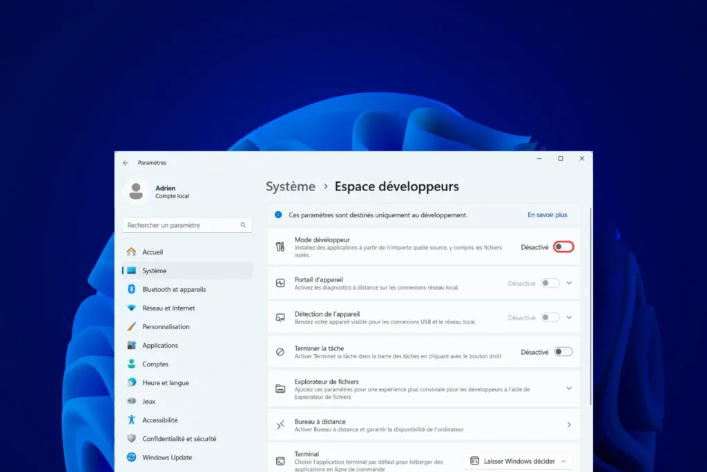 Cómo se activa el modo de desarrollador en Windows 11
