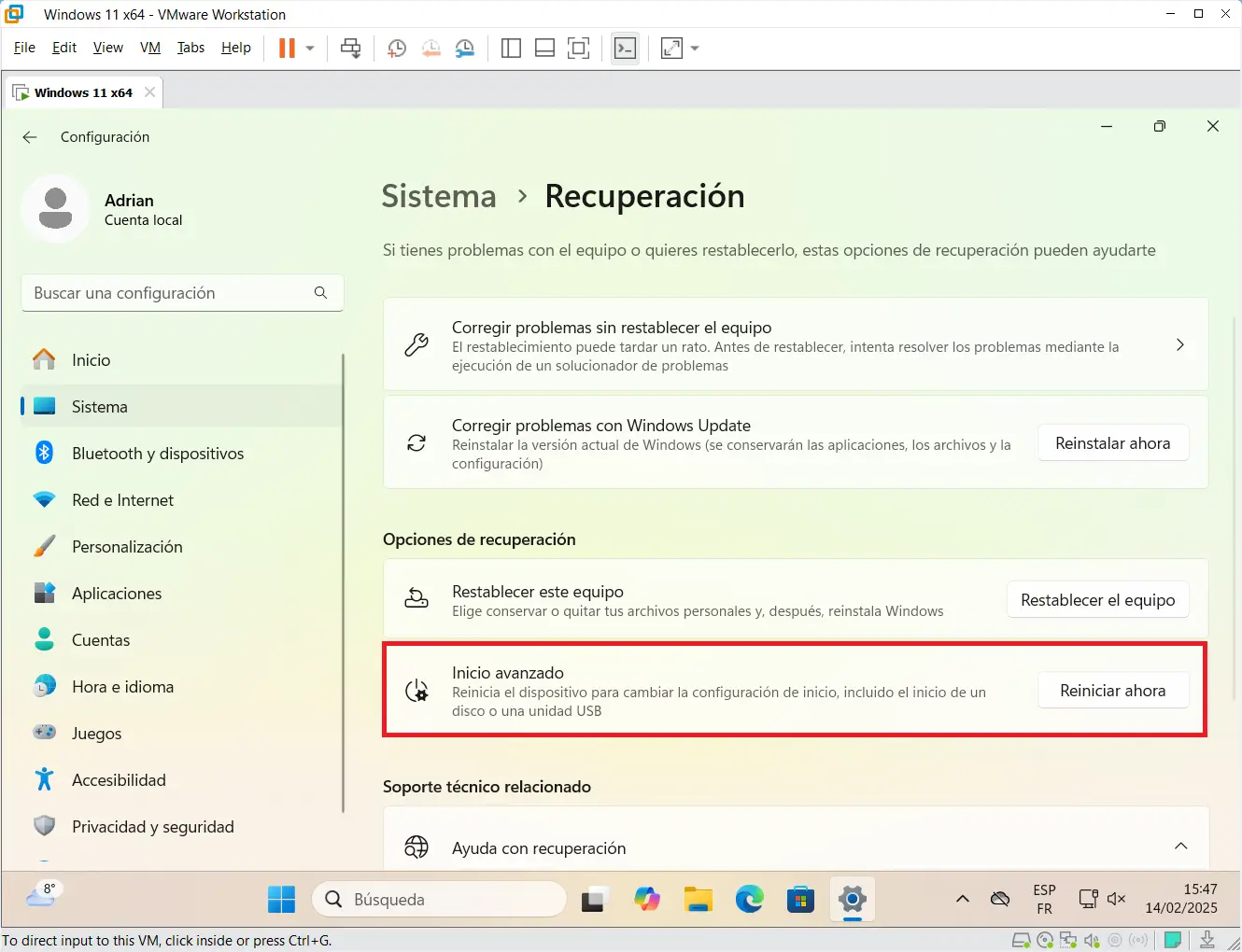Inicio avanzado para acceder a la BIOS sin utilizar una Tecla de inicio