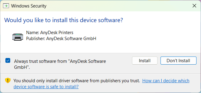 Windows autorisation installer imprimante virtuelle