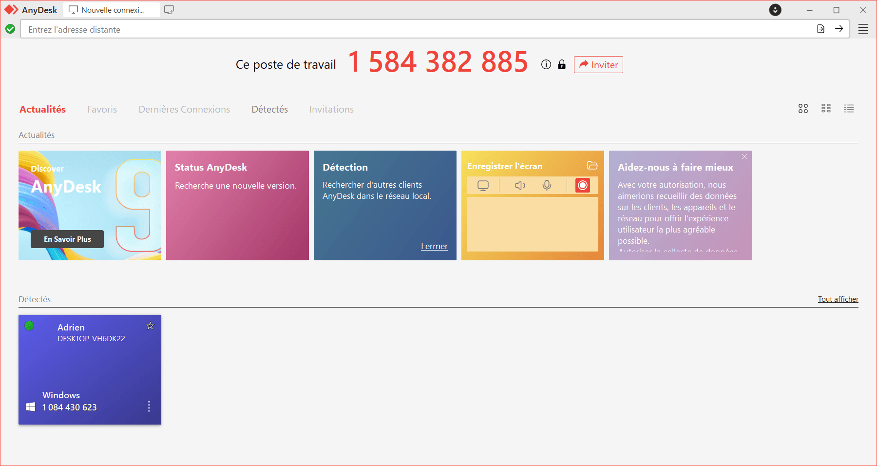 interface de Anydesk