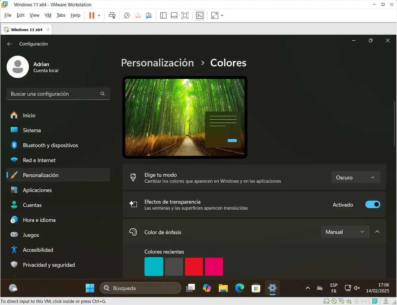 modo oscuro de windows