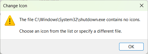 warning no shortcut icons
