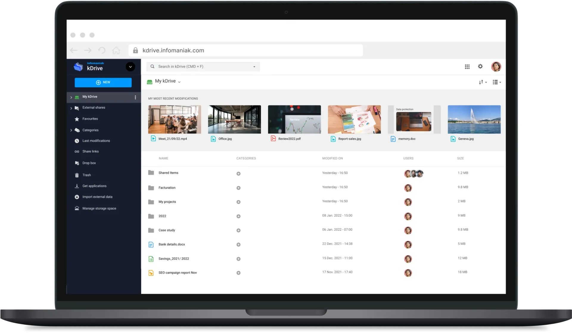 kDrive - Almacenamiento colaborativo en una nube 100% hecha en Suiza