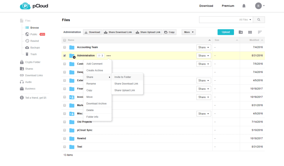 pCloud: Espacio de almacenamiento cifrado con 10 GB gratuitos
