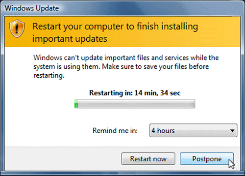 posponer actualización de Windows
